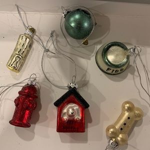 Cute set of 6 dog theme ornaments